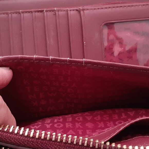 Kate Spade New York Patterson Drive Braylon Wallet Black Cherry Used See Pics - Picture 6 of 8